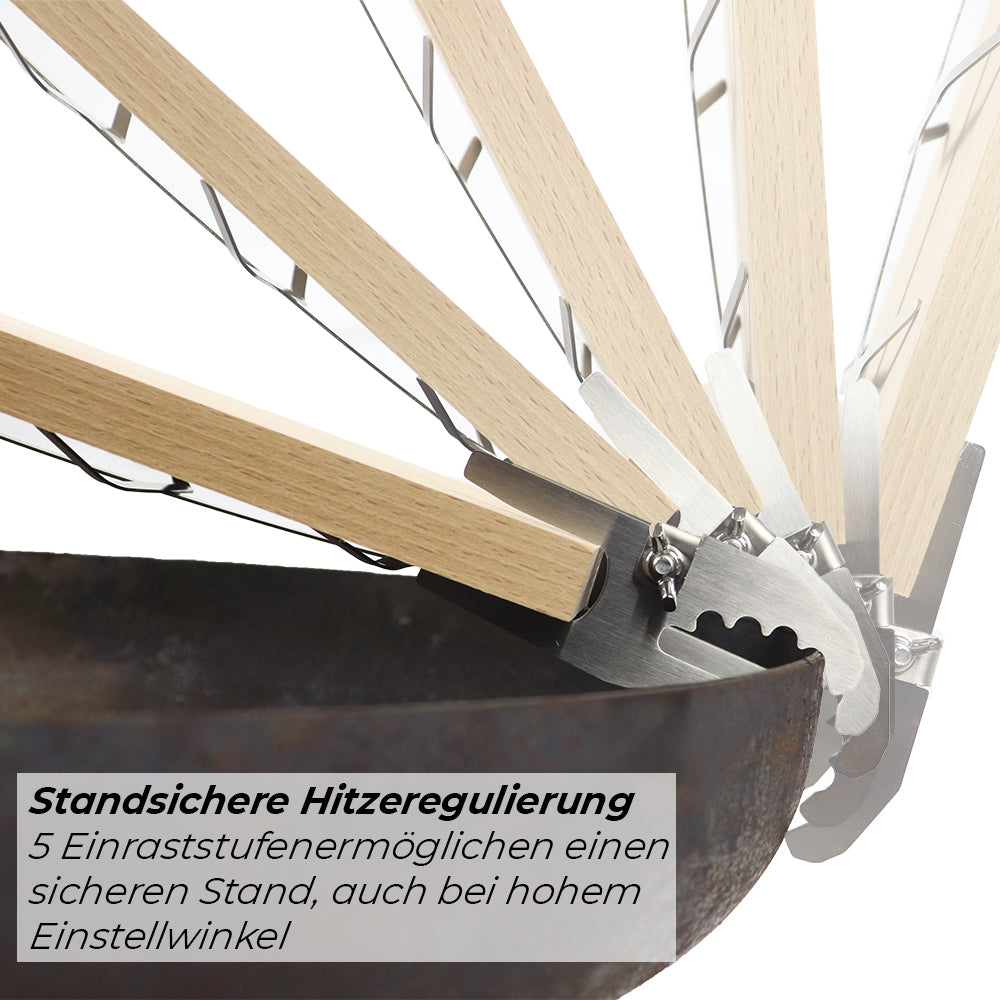 Bargen 32cm Flammbrett mit Halterung für die Feuerschale Einstellwinkel