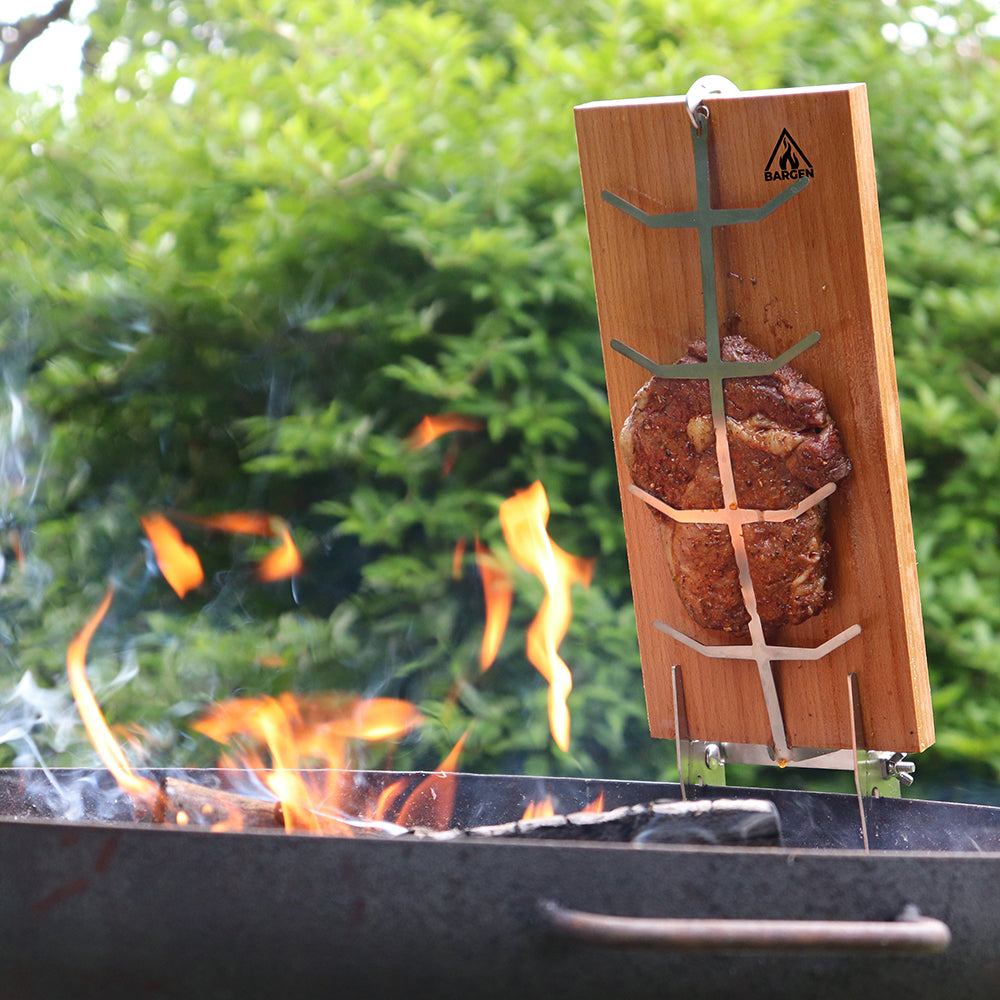 Bargen 32cm Flammbrett mit Halterung für die Feuerschale Steak